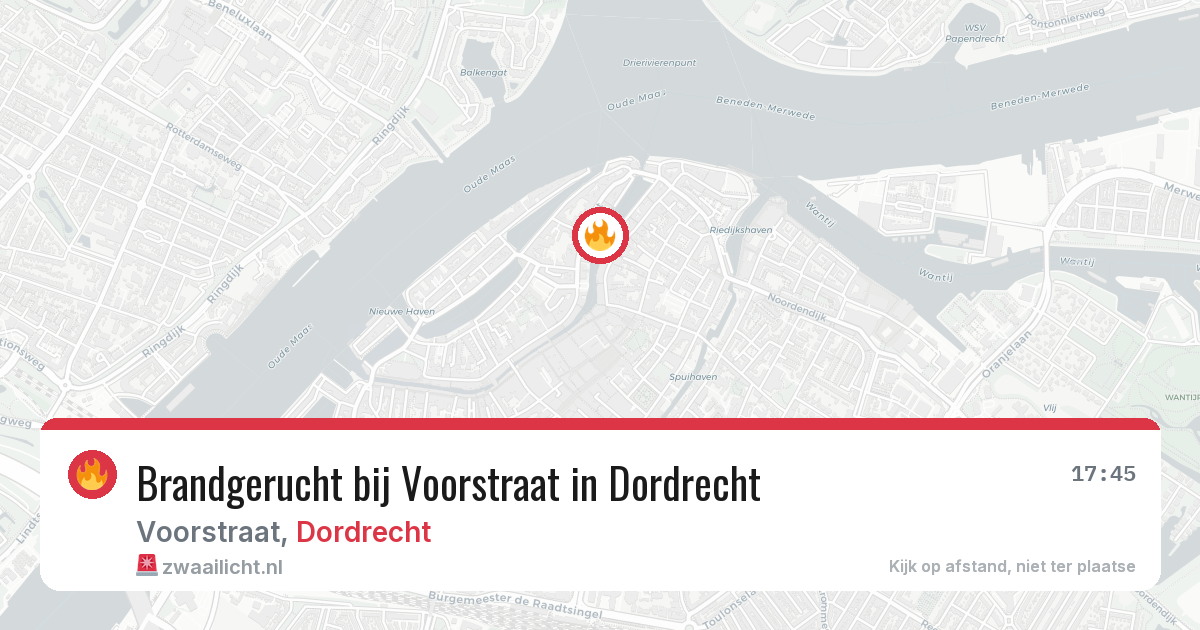 Brandgerucht bij Voorstraat in Dordrecht — 19 jun 2026