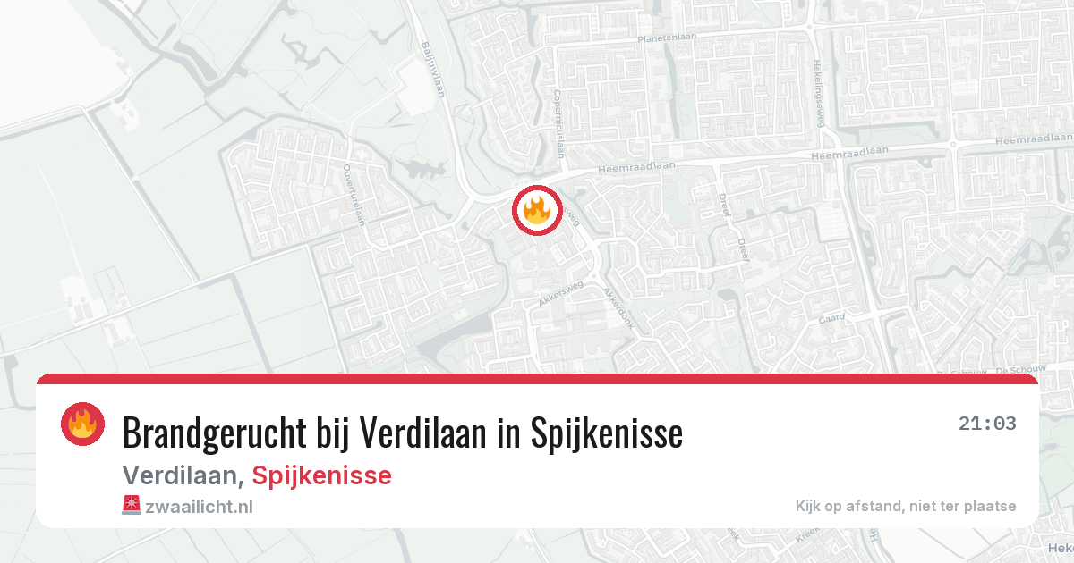 Brandgerucht bij Verdilaan in Spijkenisse — 3 jul 2026