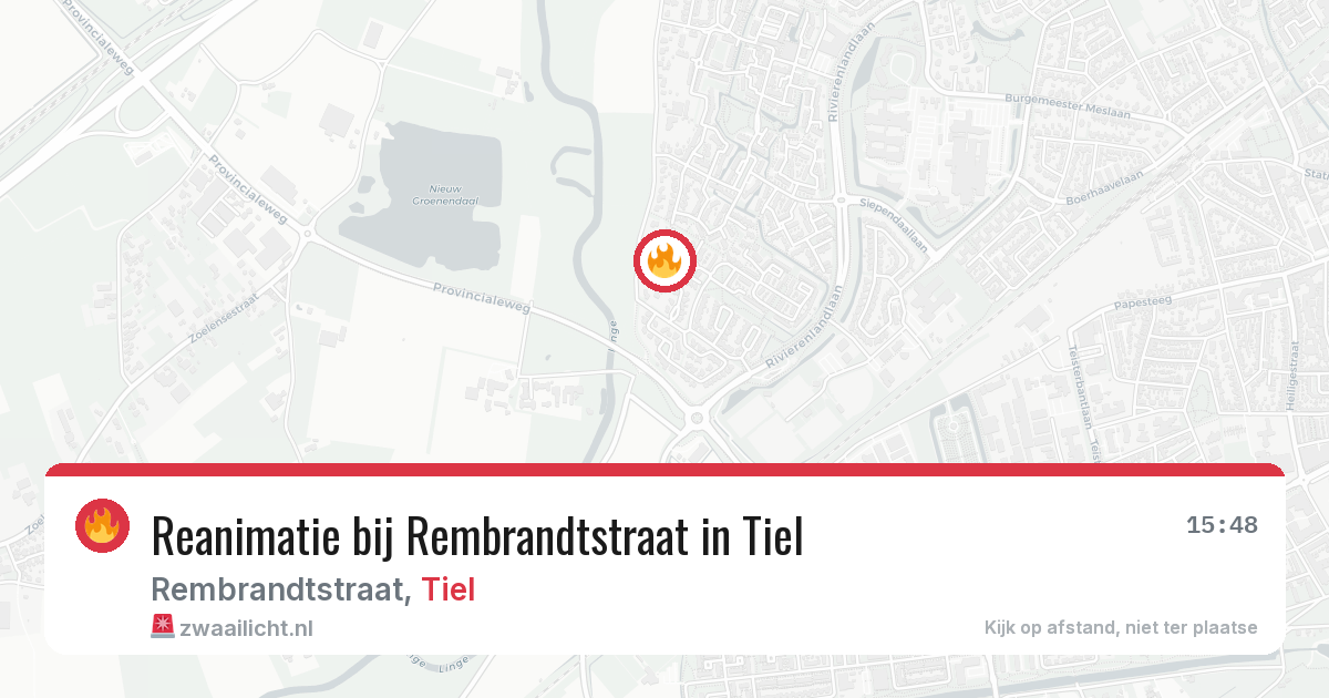 Reanimatie bij Rembrandtstraat in Tiel — 2 apr 2026