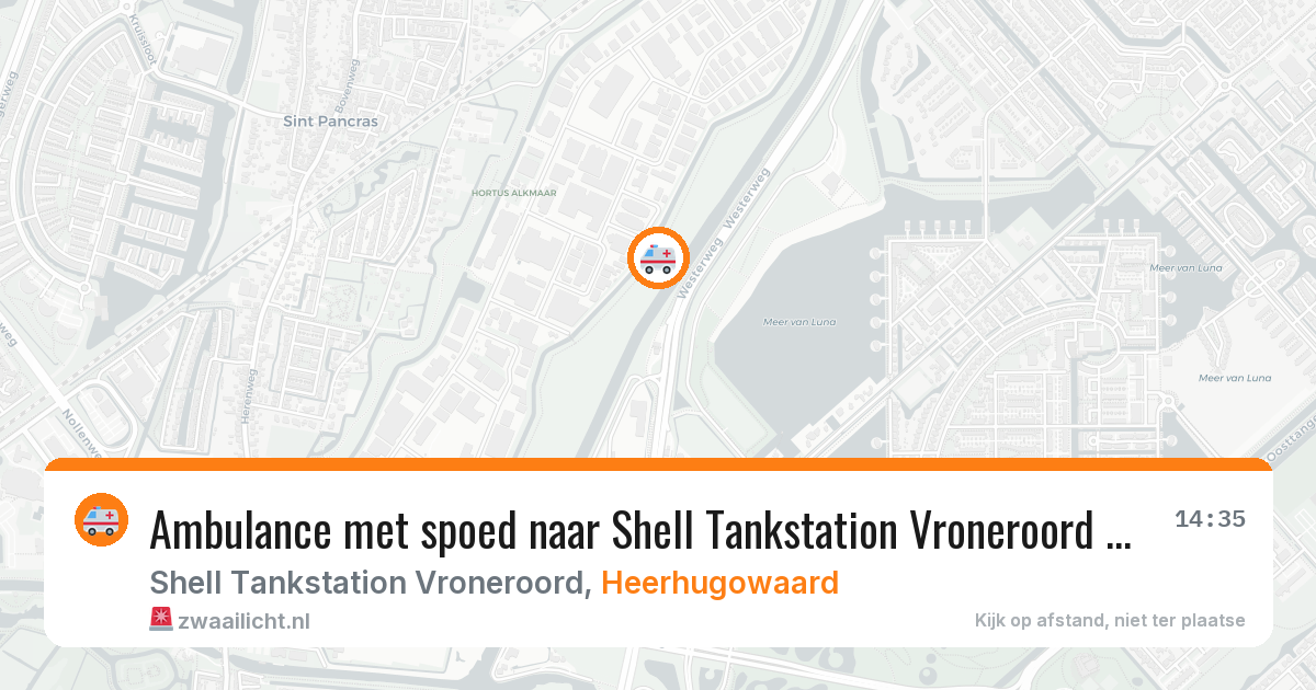 Ambulance met spoed naar Shell Tankstation Vroneroord in Heerhugowaard — 10 feb 2026