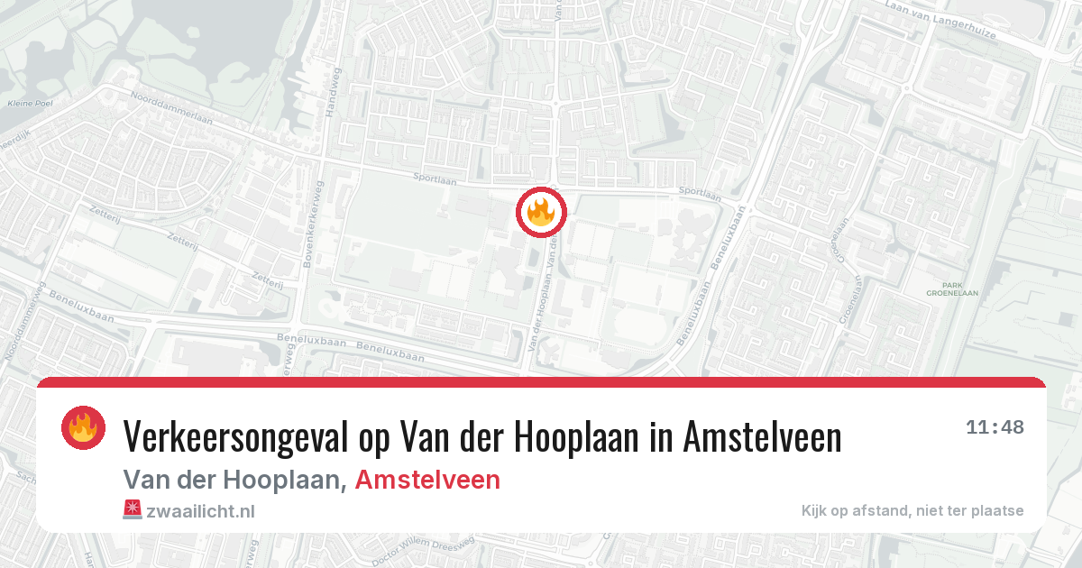 Verkeersongeval op Van der Hooplaan in Amstelveen — 15 mrt 2026