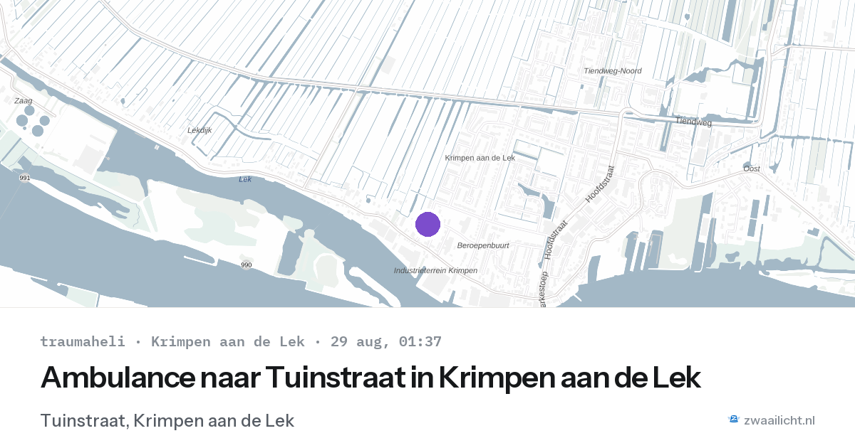 Ambulance naar Tuinstraat in Krimpen aan de Lek — 28 aug 2026