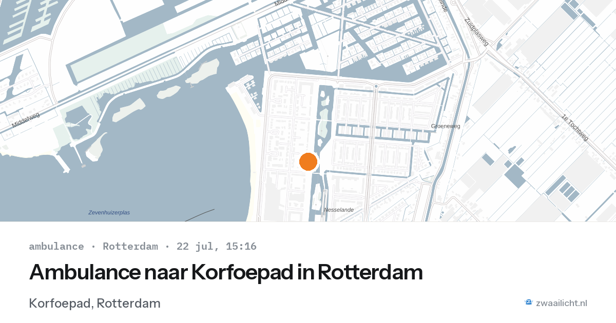 Ambulance naar Korfoepad in Rotterdam — 22 jul 2026