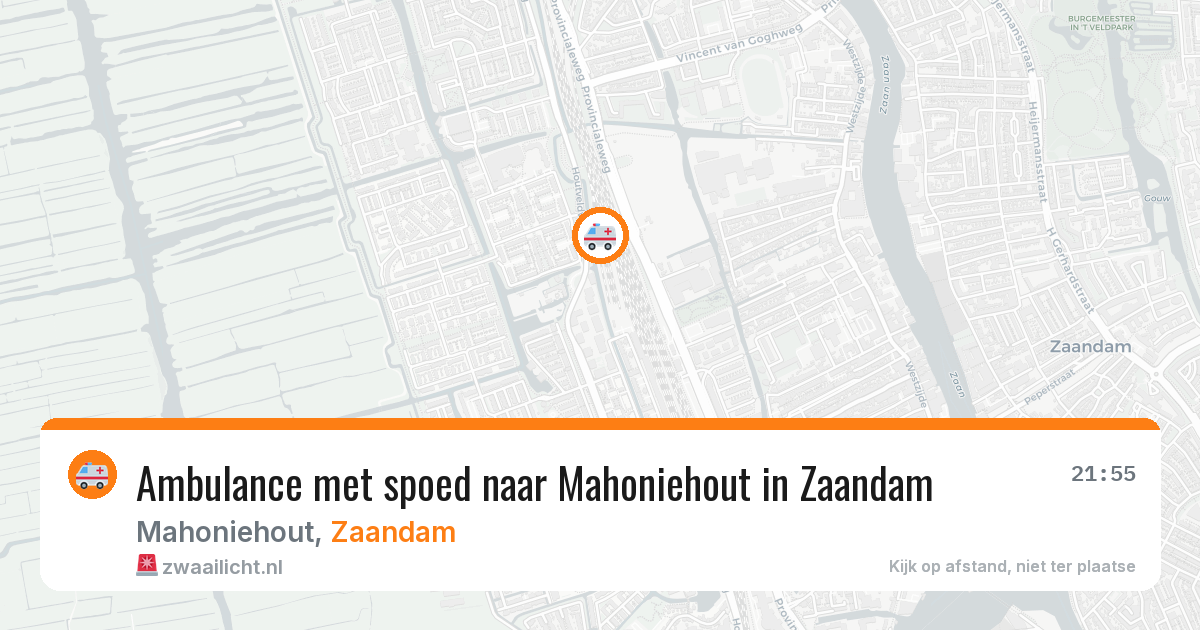 Ambulance met spoed naar Mahoniehout in Zaandam — 22 apr 2026