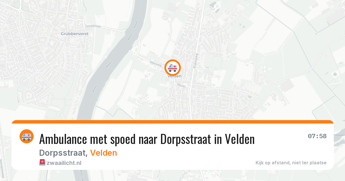 Ambulance met spoed naar Dorpsstraat in Velden — 4 aug 2026