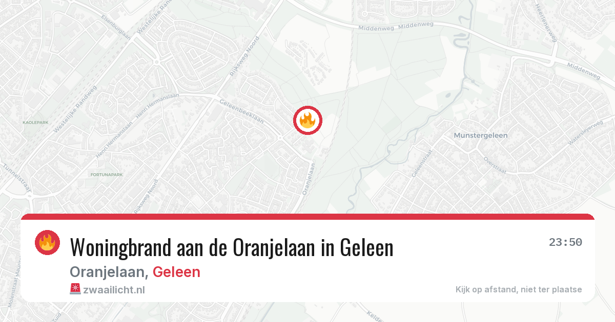 Woningbrand aan de Oranjelaan in Geleen — 8 jul 2026