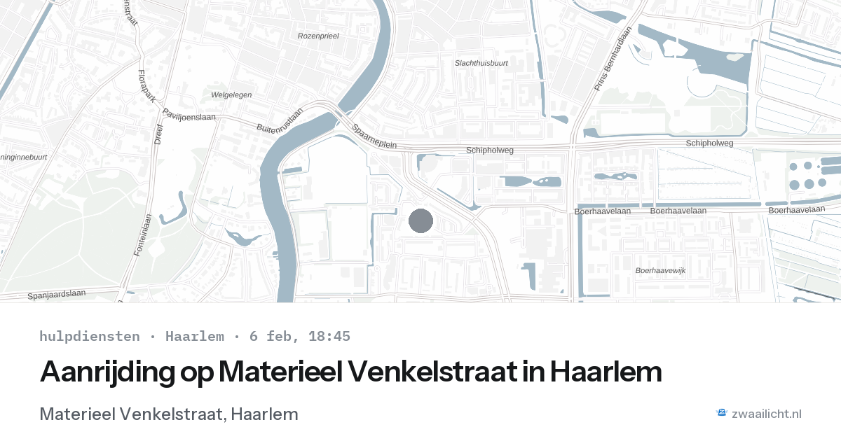 Aanrijding op Materieel Venkelstraat in Haarlem — 6 feb 2026