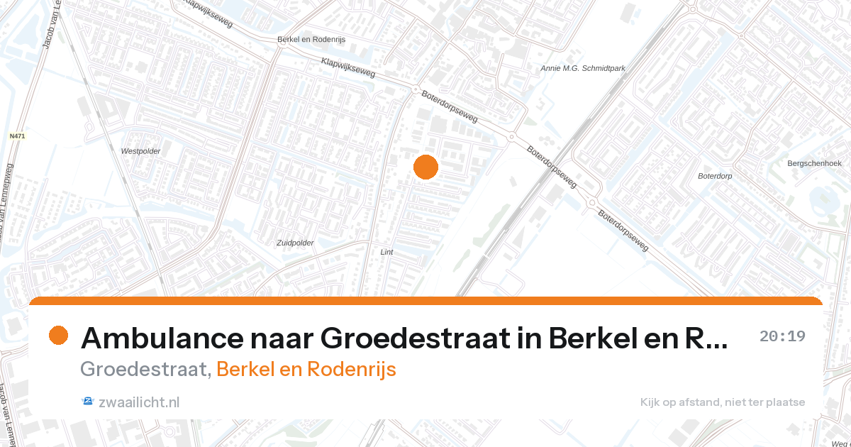 Ambulance naar Groedestraat in Berkel en Rodenrijs — 26 aug 2026