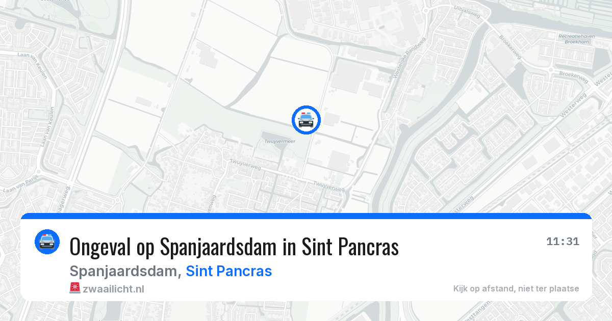 Ongeval op Spanjaardsdam in Sint Pancras — 12 apr 2026