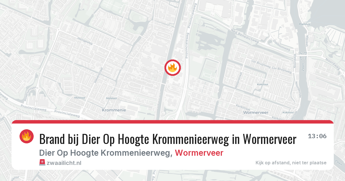 Brand bij Dier Op Hoogte Krommenieerweg in Wormerveer — 17 mrt 2026
