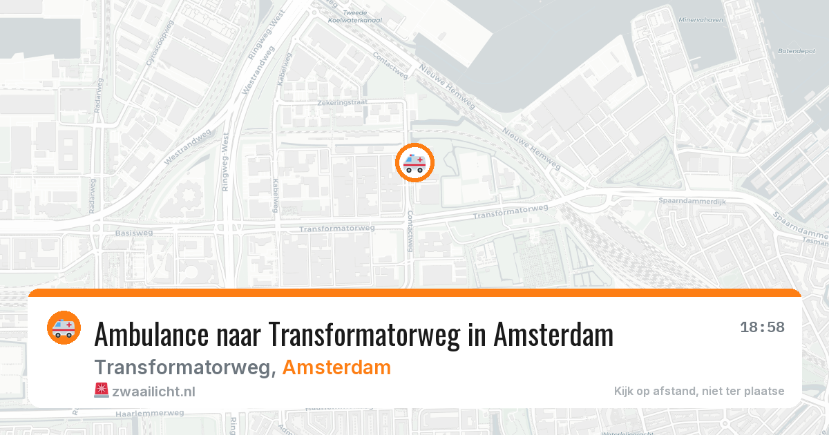 Ambulance naar Transformatorweg in Amsterdam — 14 aug 2026