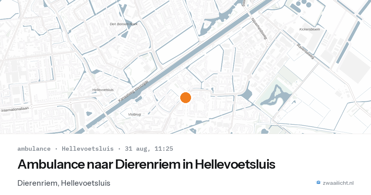 Ambulance naar Dierenriem in Hellevoetsluis — 31 aug 2026
