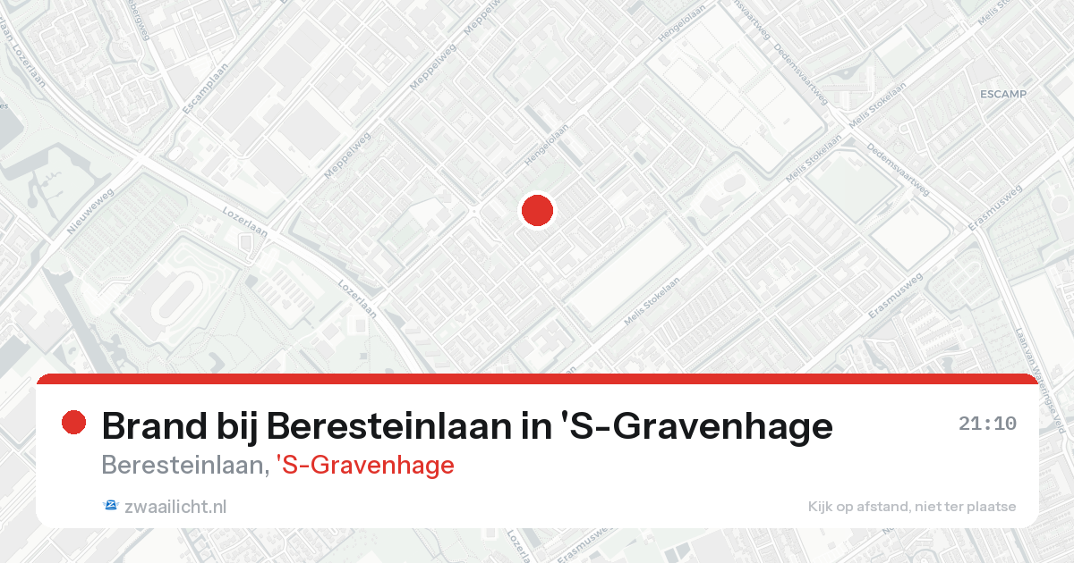 Brand bij Beresteinlaan in 'S-Gravenhage — 25 aug 2026