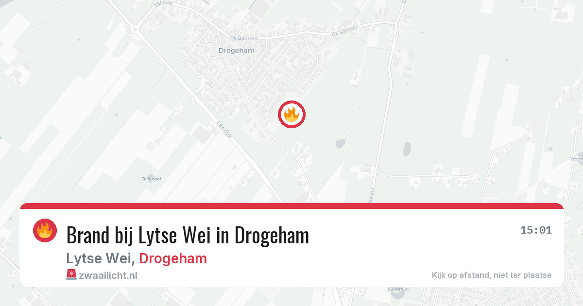 Brand bij Lytse Wei in Drogeham — 2 jul 2026