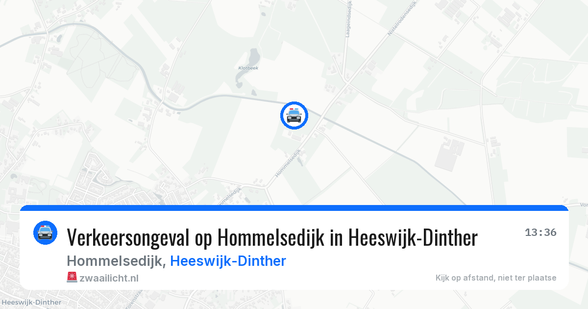 Verkeersongeval op Hommelsedijk in Heeswijk-Dinther — 13 mei 2026