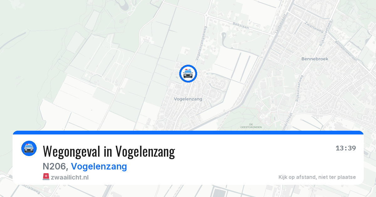 Wegongeval in Vogelenzang — 10 aug 2026