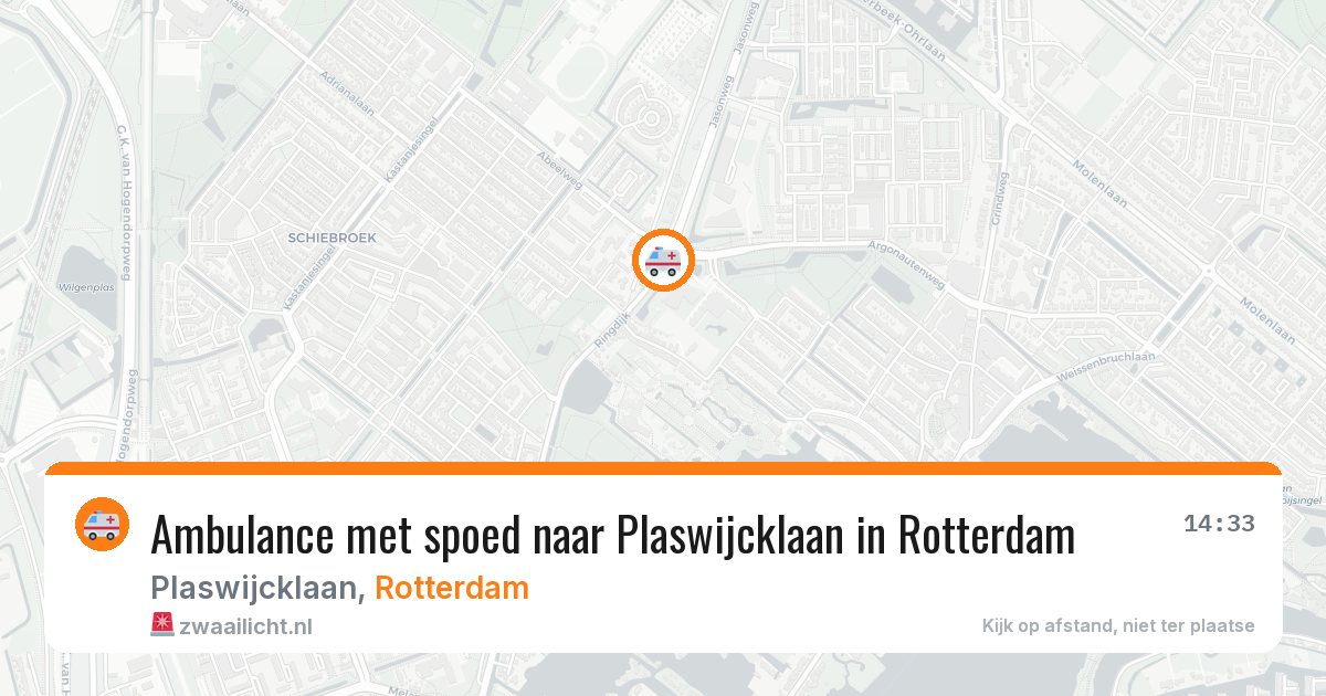 Ambulance met spoed naar Plaswijcklaan in Rotterdam — 1 aug 2026