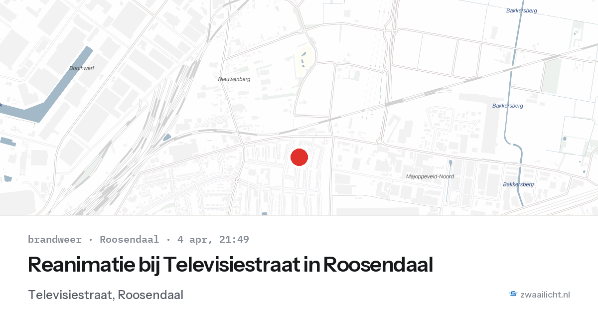 Reanimatie bij Televisiestraat in Roosendaal — 4 apr 2026