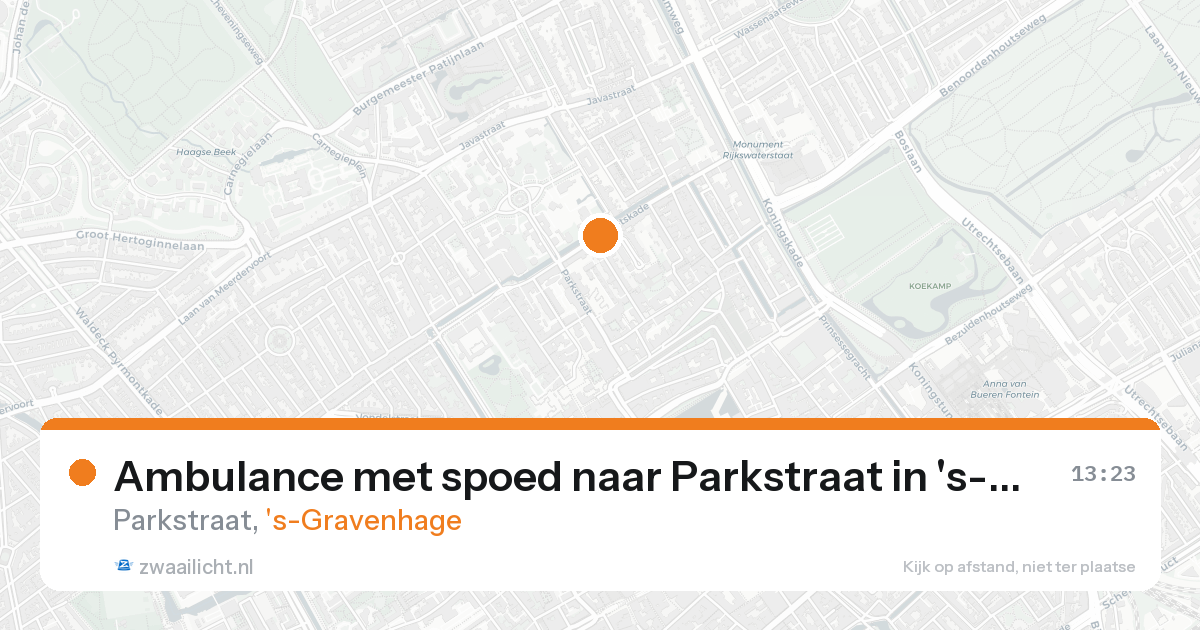 Ambulance met spoed naar Parkstraat in 's-Gravenhage — 15 aug 2026