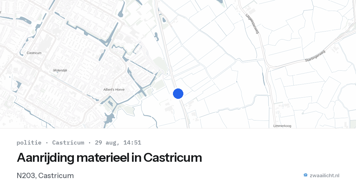 Aanrijding materieel in Castricum — 29 aug 2026