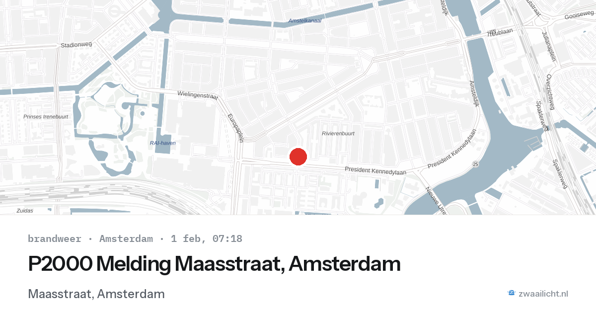 P2000 Melding Maasstraat, Amsterdam — 1 feb 2026