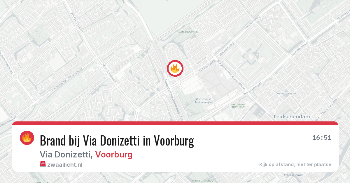 Brand bij Via Donizetti in Voorburg — 5 aug 2026