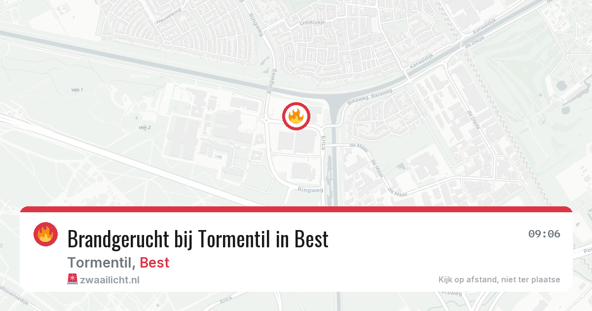 Brandgerucht bij Tormentil in Best — 12 aug 2026