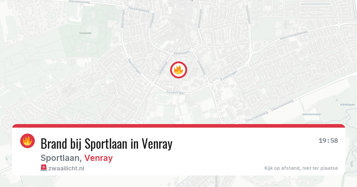 Brand bij Sportlaan in Venray — 14 jun 2026
