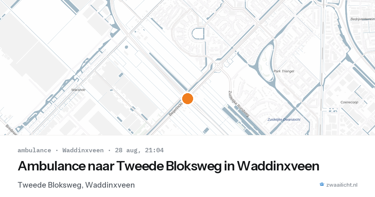 Ambulance naar Tweede Bloksweg in Waddinxveen — 28 aug 2026