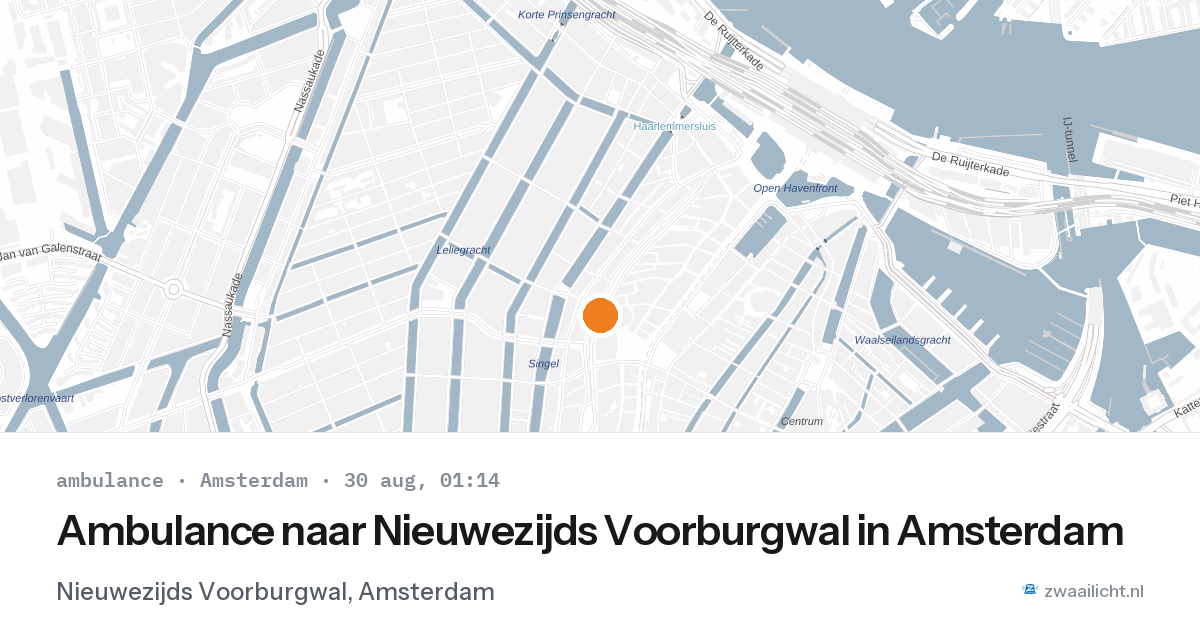Ambulance naar Nieuwezijds Voorburgwal in Amsterdam — 29 aug 2026