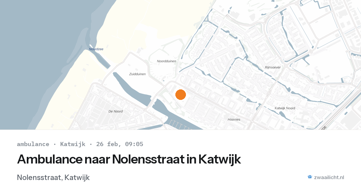 Ambulance naar Nolensstraat in Katwijk — 26 feb 2026