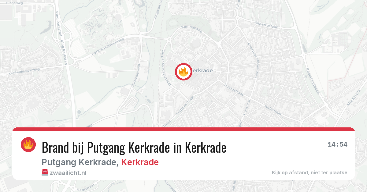 Brand bij Putgang Kerkrade in Kerkrade — 5 aug 2026