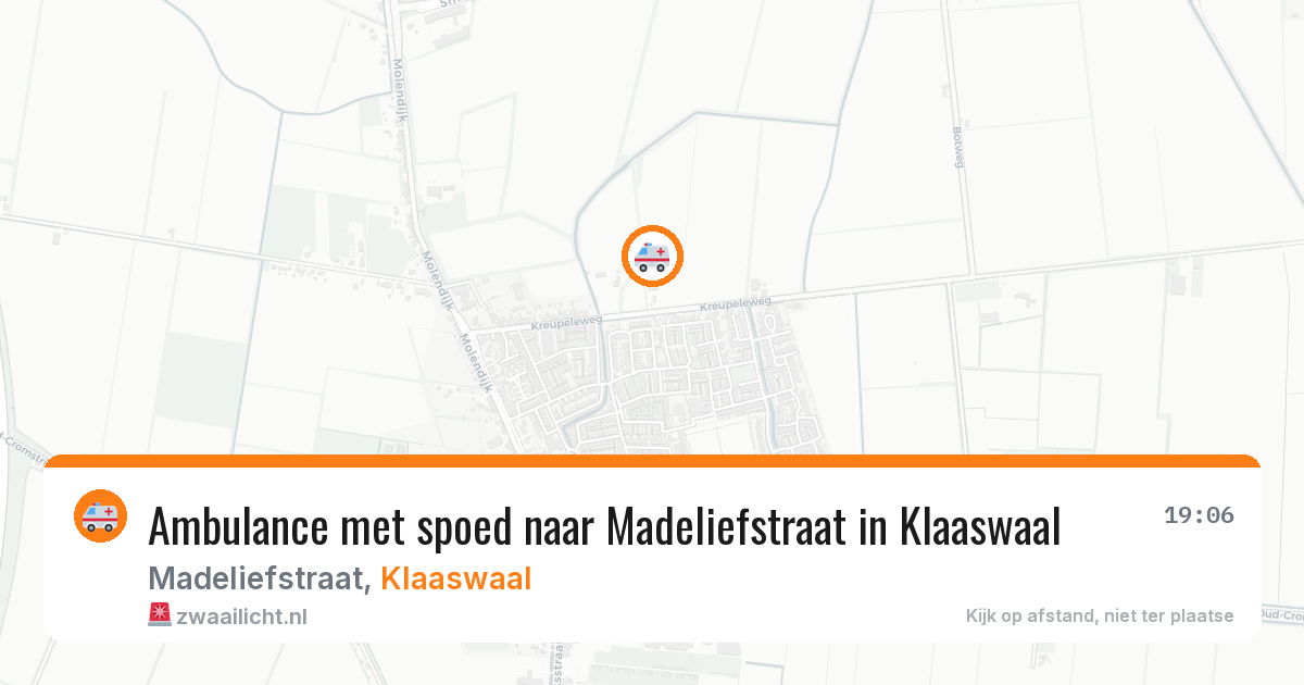 Ambulance met spoed naar Madeliefstraat in Klaaswaal — 18 jun 2026