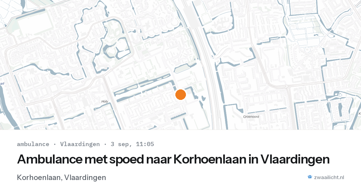 Ambulance met spoed naar Korhoenlaan in Vlaardingen — 3 sep 2026