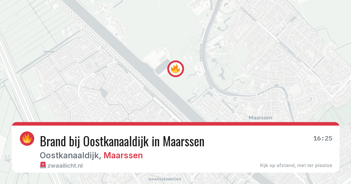 Brand bij Oostkanaaldijk in Maarssen — 14 aug 2026