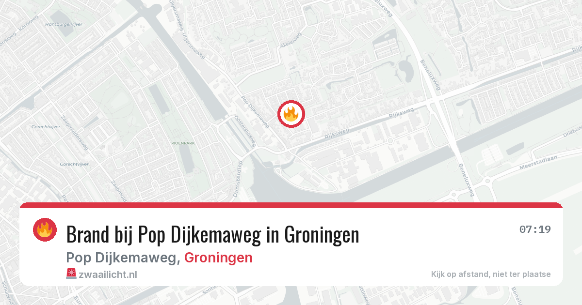 Brand bij Pop Dijkemaweg in Groningen — 22 jan 2026