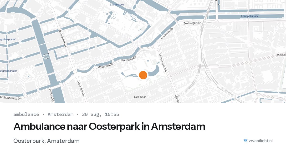 Ambulance naar Oosterpark in Amsterdam — 30 aug 2026