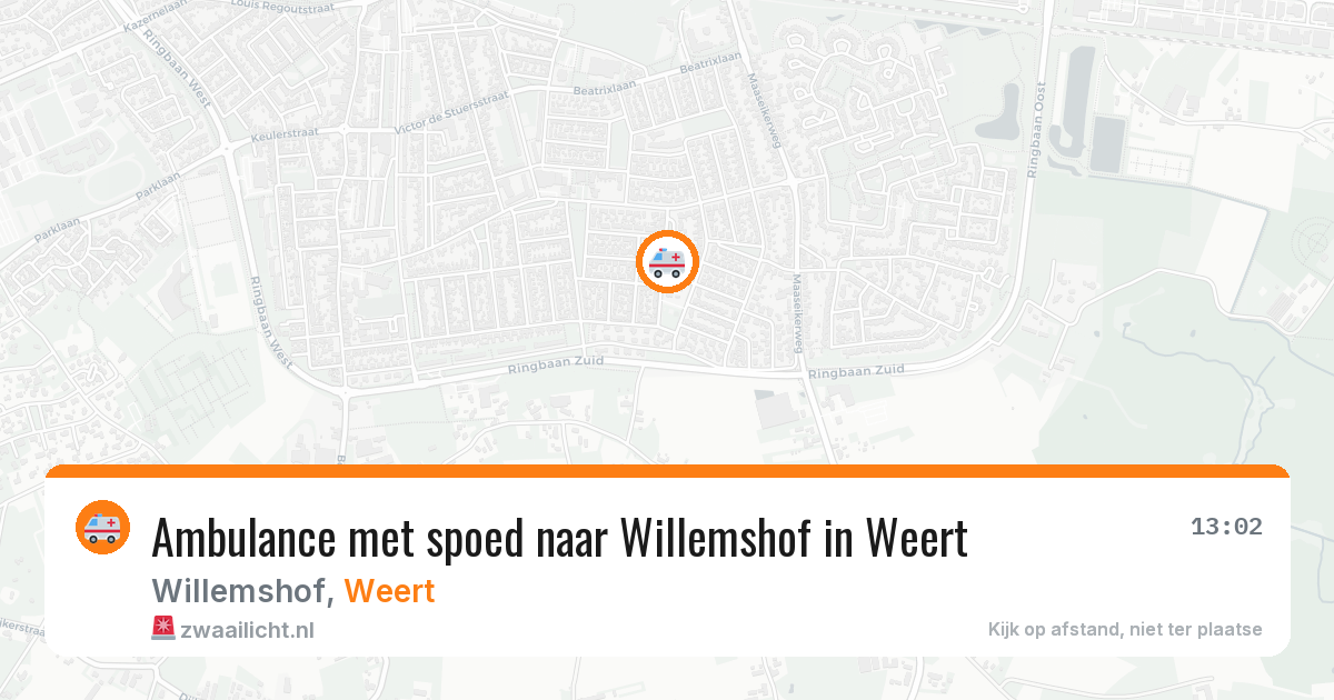 Ambulance met spoed naar Willemshof in Weert — 28 jun 2026