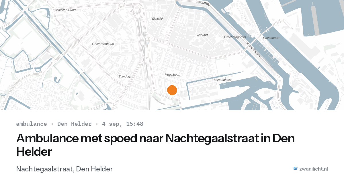Ambulance met spoed naar Nachtegaalstraat in Den Helder — 4 sep 2026