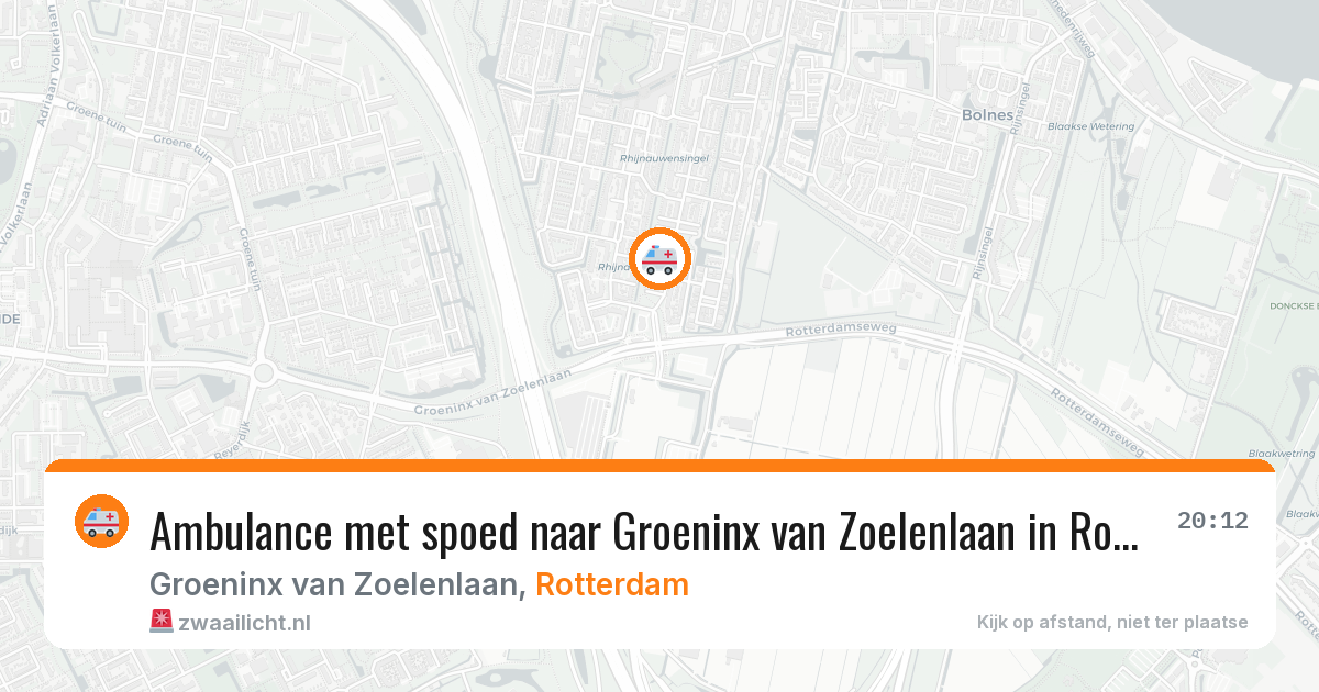 Ambulance met spoed naar Groeninx van Zoelenlaan in Rotterdam — 28 jun 2026