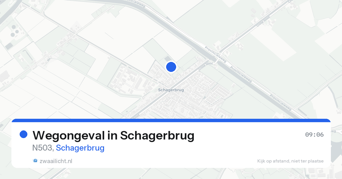 Wegongeval in Schagerbrug — 8 aug 2026