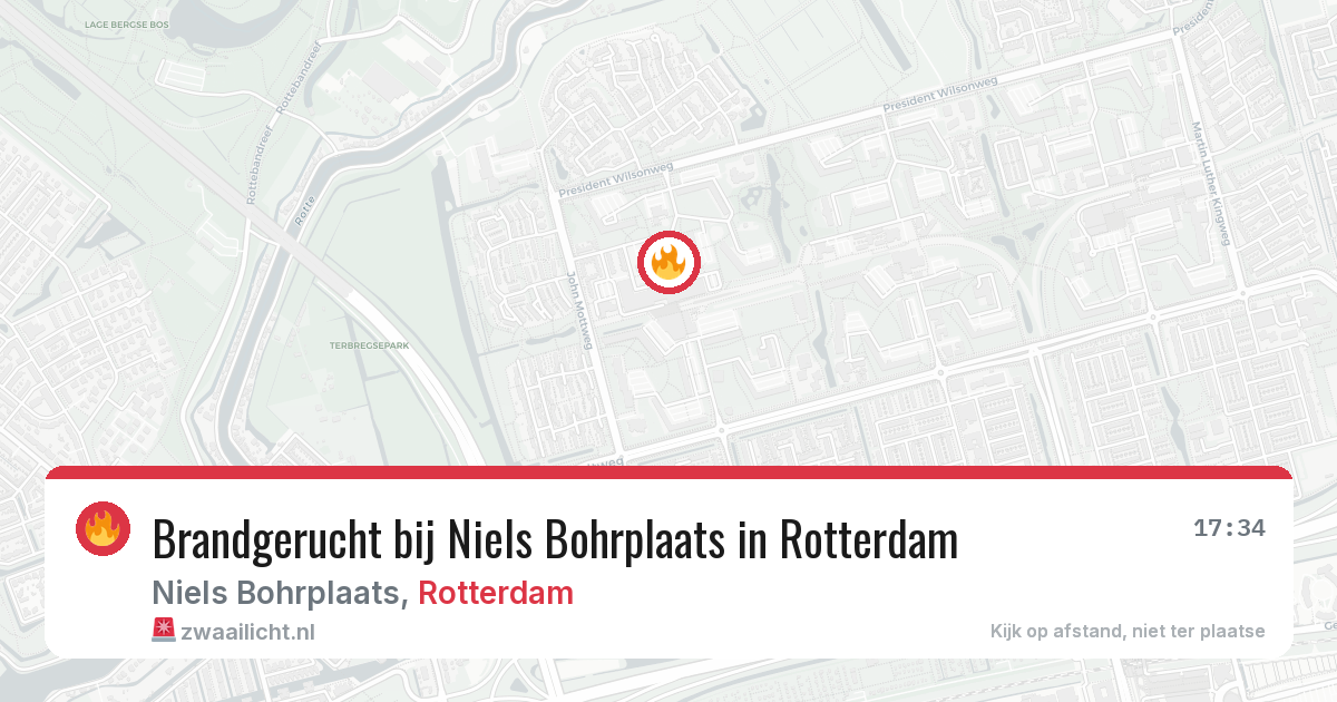 Brandgerucht bij Niels Bohrplaats in Rotterdam — 24 jun 2026