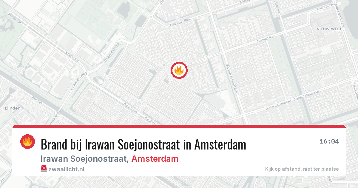 Brand bij Irawan Soejonostraat in Amsterdam — 29 mei 2026
