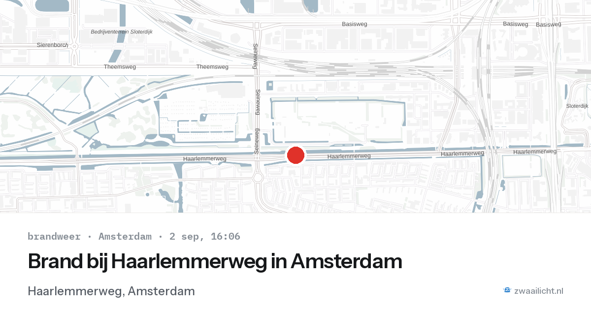 Brand bij Haarlemmerweg in Amsterdam — 2 sep 2026
