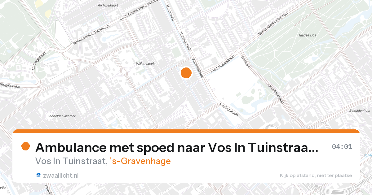 Ambulance met spoed naar Vos In Tuinstraat in 's-Gravenhage — 28 aug 2026