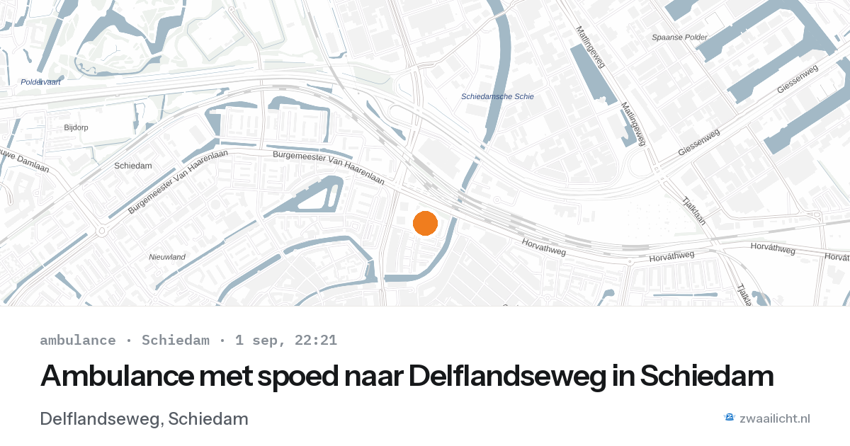 Ambulance met spoed naar Delflandseweg in Schiedam — 1 sep 2026