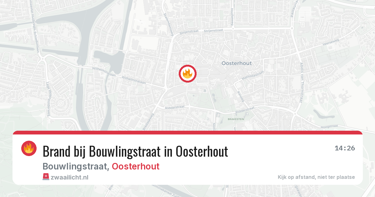 Brand bij Bouwlingstraat in Oosterhout — 5 aug 2026