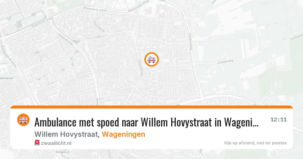 Ambulance met spoed naar Willem Hovystraat in Wageningen — 13 mrt 2026