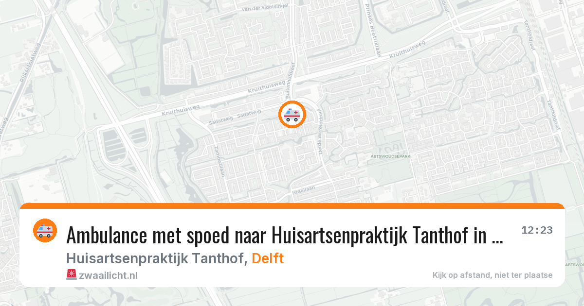 Ambulance met spoed naar Huisartsenpraktijk Tanthof in Delft — 6 mei 2026