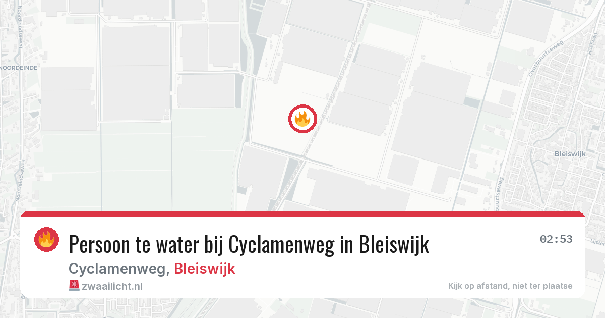 Persoon te water bij Cyclamenweg in Bleiswijk — 15 jul 2026